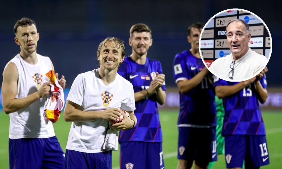 Luka Modrić i Ivan Perišić / Igor Štimac (u krugu)