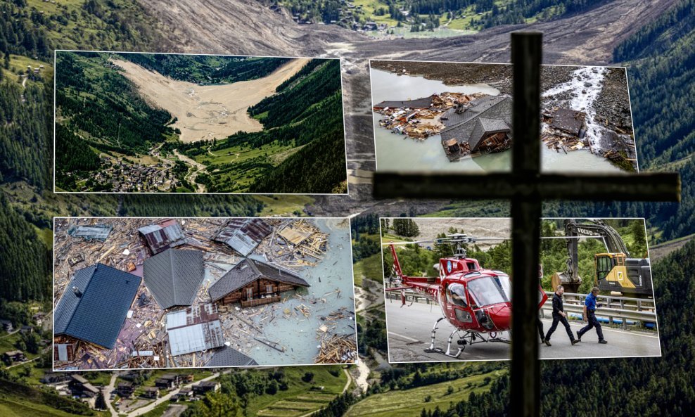 Klizište nakon urušavanja ledenjaka u švicarskim Alpama