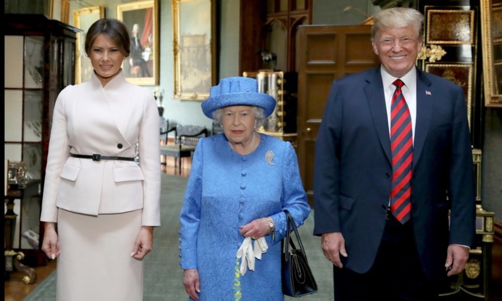 Donald i Melania Trump kod kraljice Elizabete II, 2018.