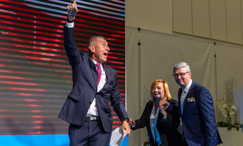 Andrej Babiš slavi pobjedu stranke ANO na češkim izborima