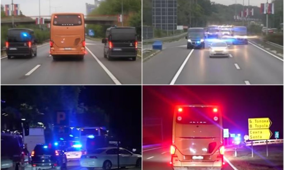 Policijska pratnja Dinama kroz Srbiju