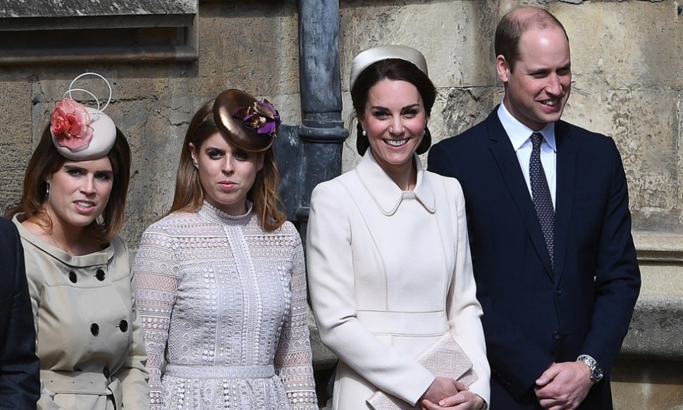 Princeze Eugenie i Beatrice s Williamom i Kate, 2017.