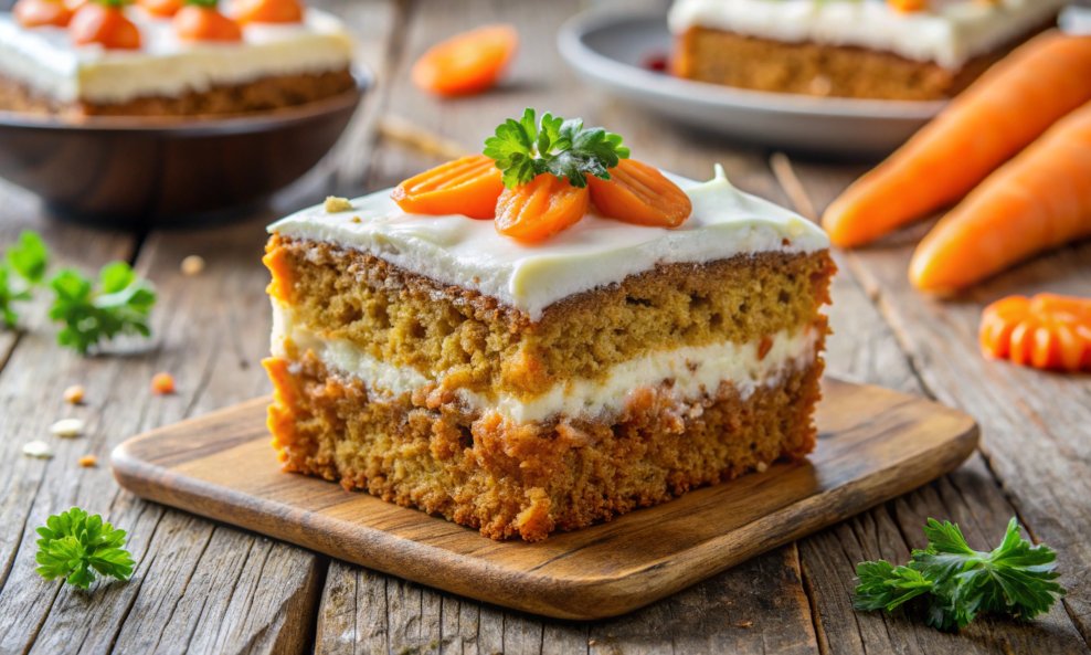 Švicarska torta od mrkve, poznata kao Rüblikuchen je gušća, blaža i profinjenijih aroma