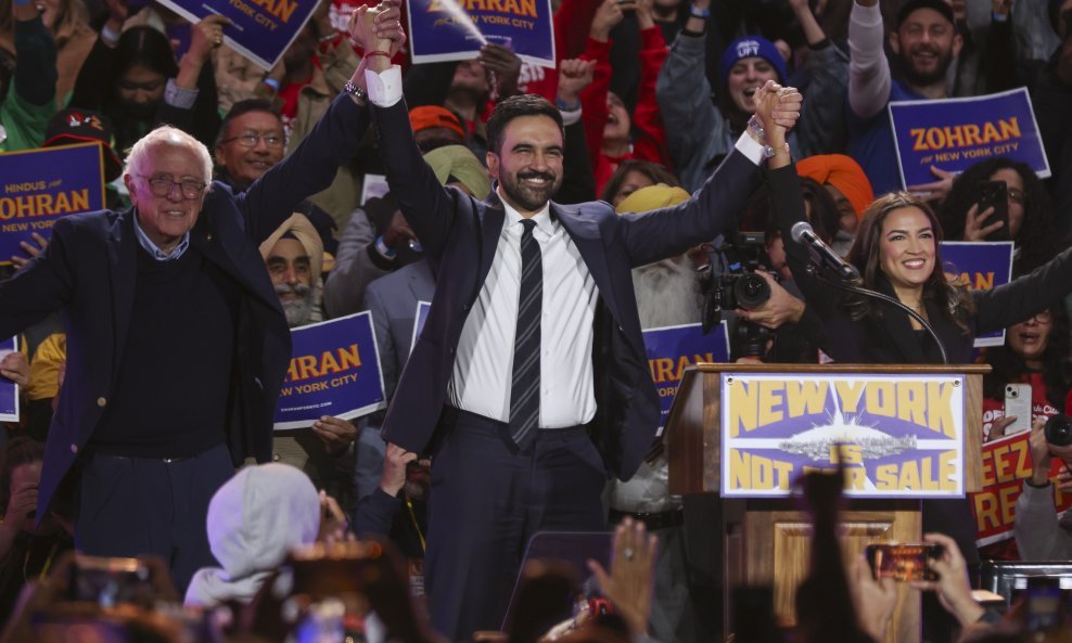 Bernie Sanders, Zohran Mamdani i Alexandra Ocasio-Cortez