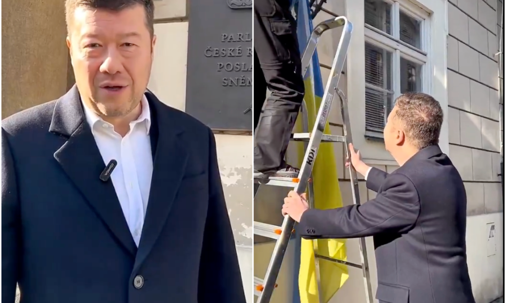 Tomio Okamura naredio skidanje ukrajinske zastave, što mu je prvi potez na čelu češkog parlamenta