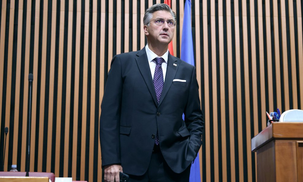 Andrej Plenković na aktualnom prijepodnevu u Saboru