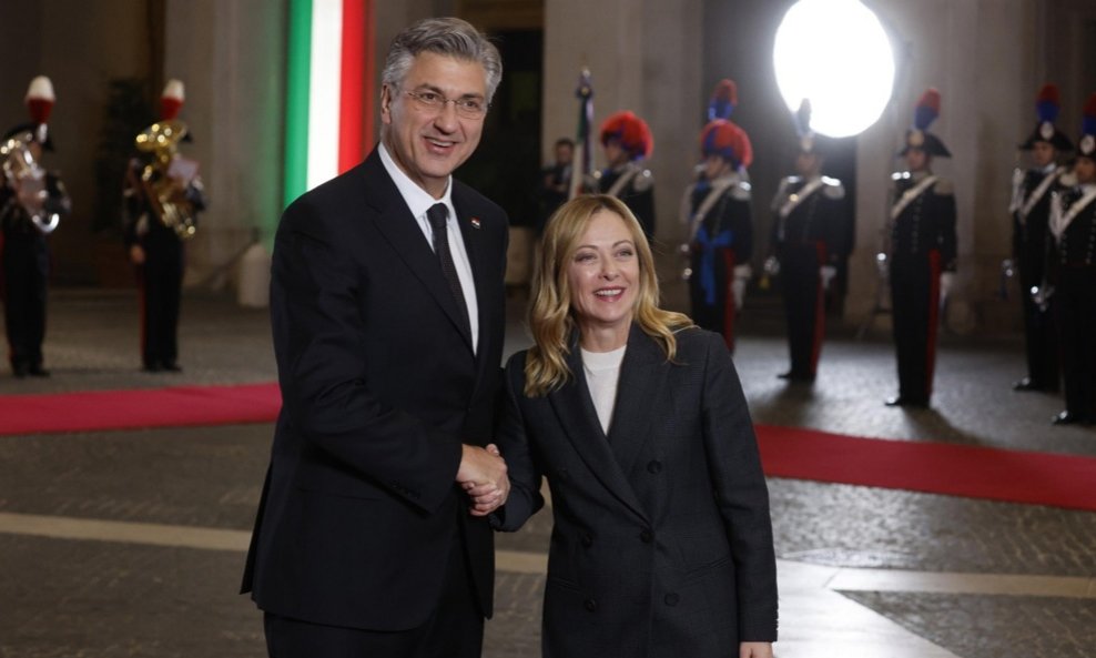 Andrej Plenković i talijanska premijerka Giorgia Meloni