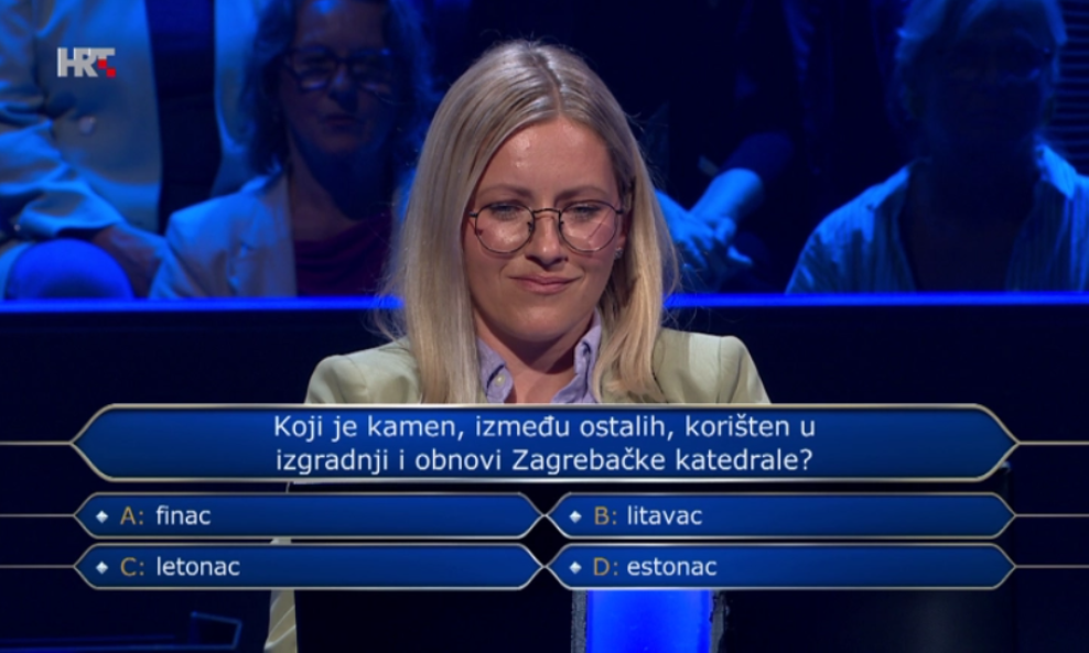 Ivana Kokor u kvizu 'Tko želi biti milijunaš'