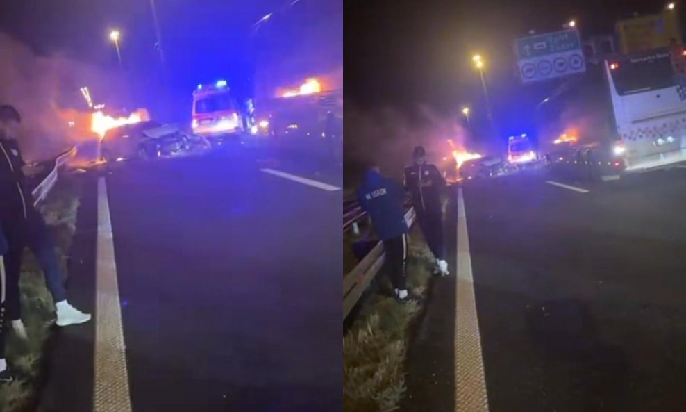 Uskoci su A1 iz gorućeg automobila spasili ljude