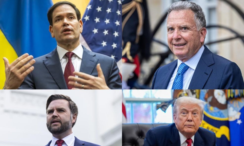 Marco Rubio, Steve Witkoff, J.D. Vance i Donald Trump