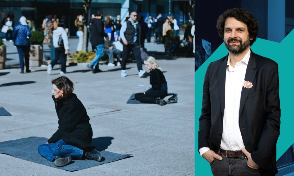 Performans na zagrebačkom Cvjetnom trgu uoči premijere predstave 'Sigurna kuća' (ilustrativna fotografija)