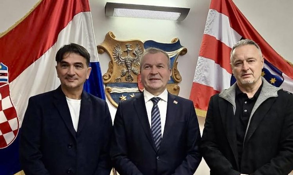 Zlatko Dalić, Anđelko Stričak i Marko Perković Thompson