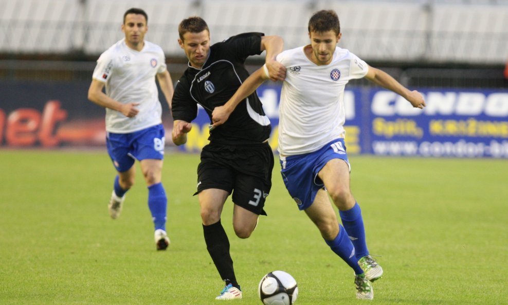 Dinko Trebotić, desno, iz vremena dok je igrao za Hajduk