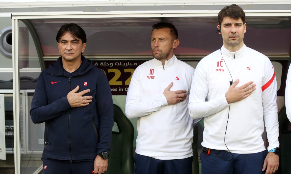 Slijeva Zlatko Dalić, Ivica Olić i Vedran Ćorluka