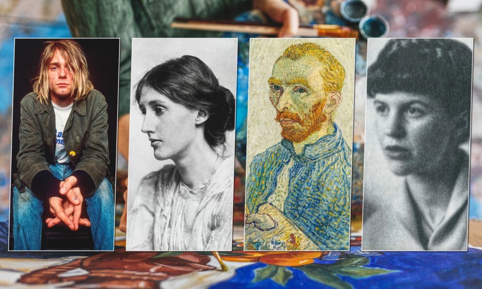 Kurt Cobain, Virginia Woolf, Vincent van Gogh, Sylvia Plath