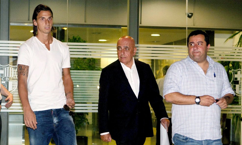 Slijeva Zlatan Ibrahimović, Adriano Galiani i Mino Raiola