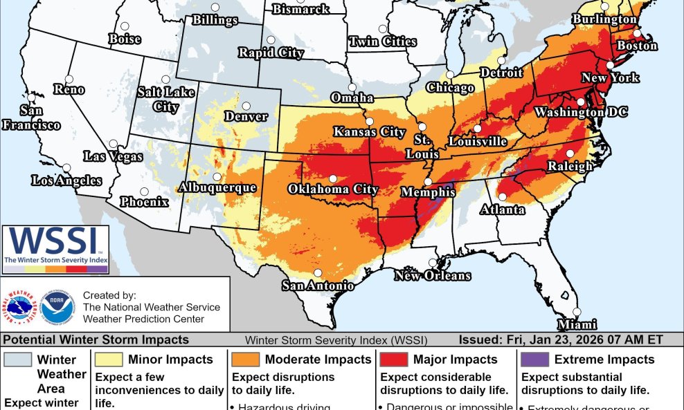 Oluja na putu za SAD