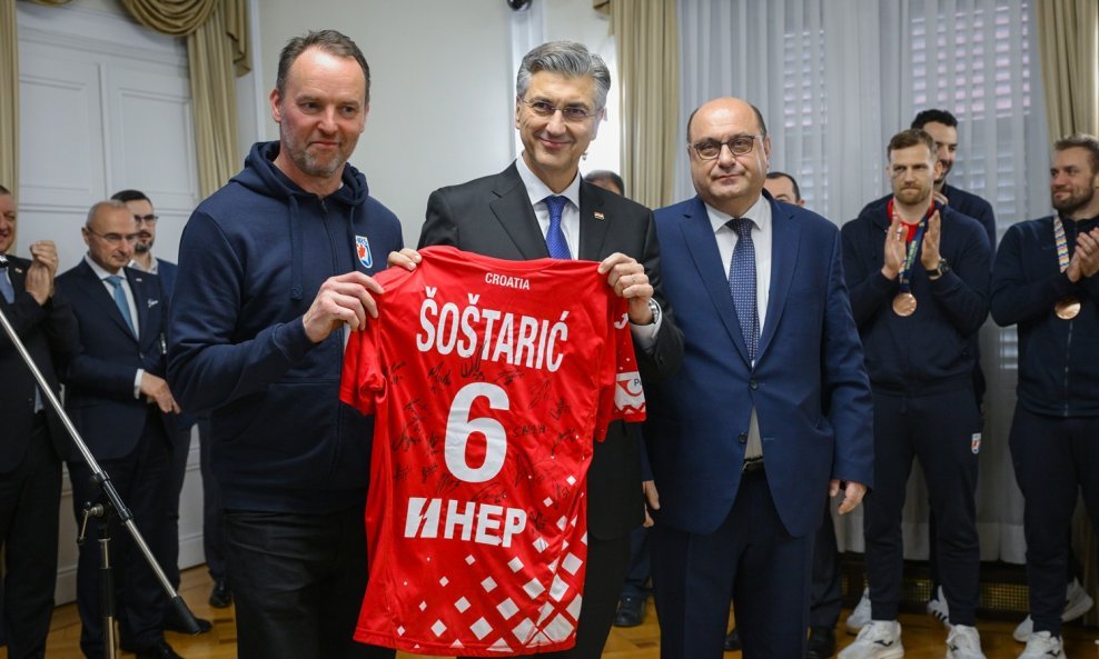 Premijer Plenković i izbronik rukometaša Sigurdsson