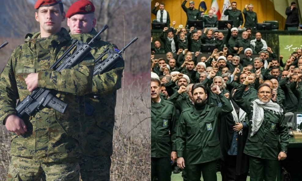 Hrvatska vojska (lijevo) i iranska Revolucionarna garda