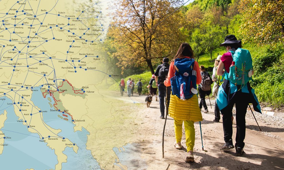 Karta - Camino rute - Ilustracija