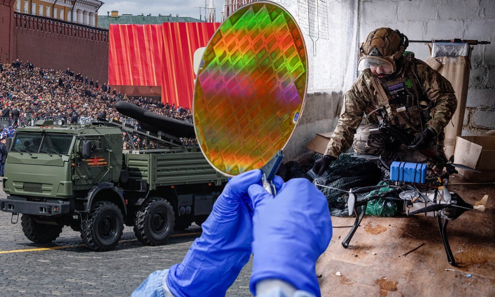 Ruska vojska, dronovi, čipovi - ilustracija