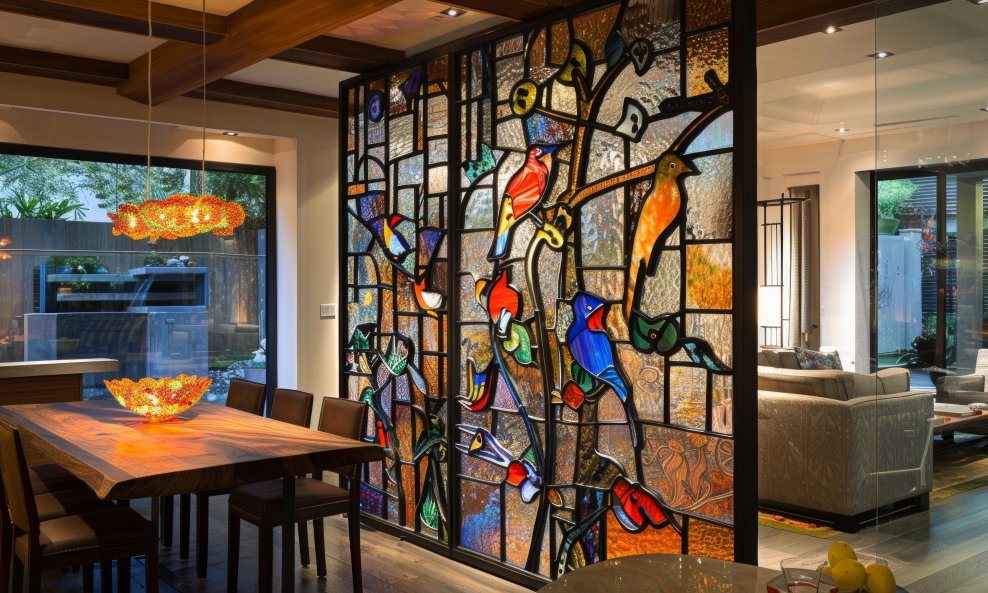 Vitraj prostoru daje starinski, pomalo nostalgičan ugođaj