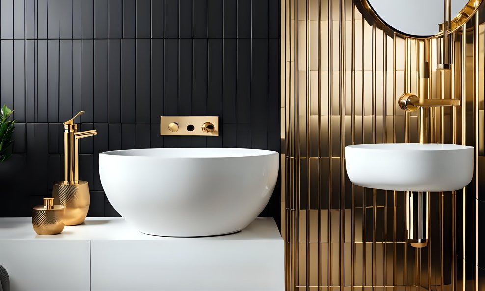 Dovoljan je jedan promišljen detalj u toplom metalu da minimalistička shema dobije dozu luksuza i topline.