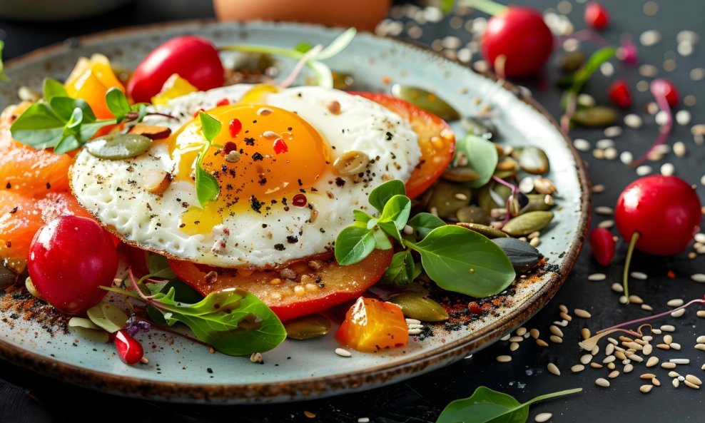 Jaje sa špinatom, avokadom, rajčicom i sjemenkama nutritivno je moćan doručak