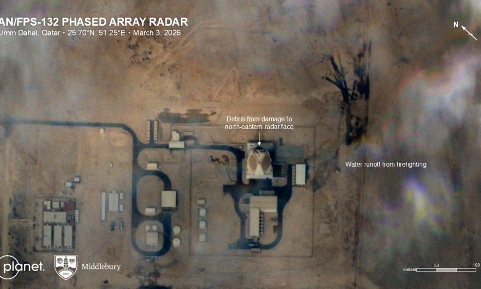 Oštećen golemi radar AN/FPS-132 u Katru