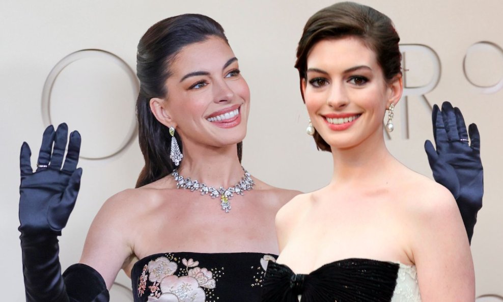 Anne Hathaway 2026. (lijevo) i 2007. (desno) godine