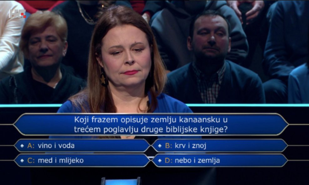 Daniela Andrašek u kvizu 'Tko želi biti milijunaš'