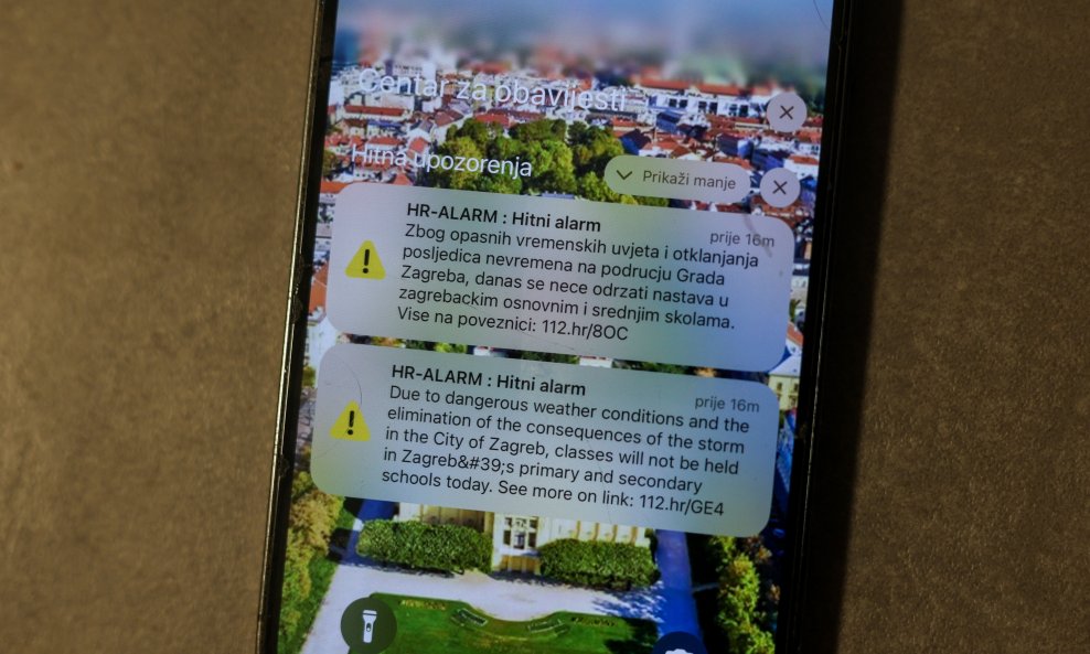 Zagreb: Aktiviran je i SRUUK u Zagrebu, građani dobili SMS upozorenje