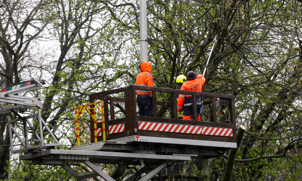 Zagreb: Zatvorena Vukovarska ulica u smjeru zapada radi uklanjanja stabla
