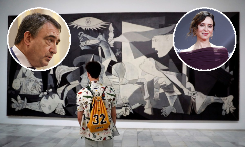 Aitor Esteban (u lijevom krugu) i Isabel Díaz Ayuso (desno) sukobili su se oko selidbe legendarne slike u Bilbao