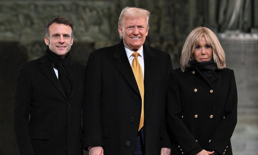 Emmanuel Macron, Donald Trump i Brigitte Macron