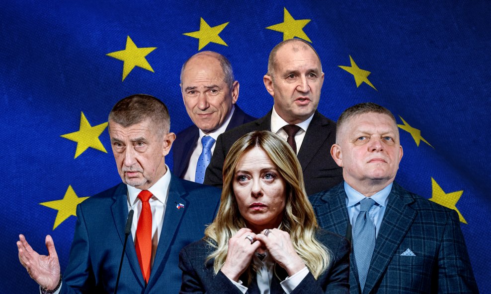Andrej Babiš, Janez Janša, Georgia Meloni, Rumen Radev i Robert Fico