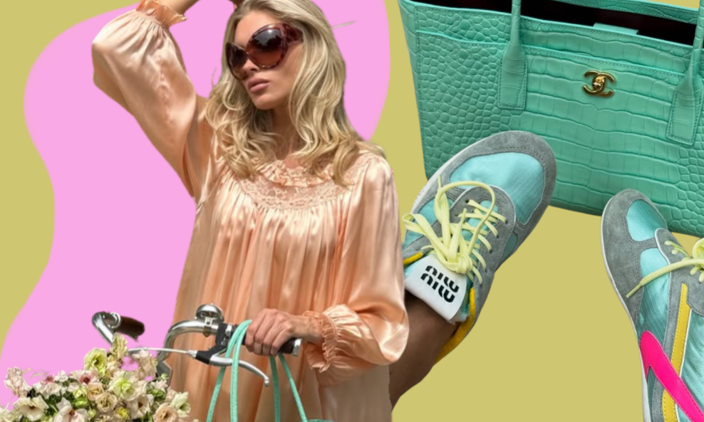 Elsa Hosk u Miu Miu satenskim tenisicama