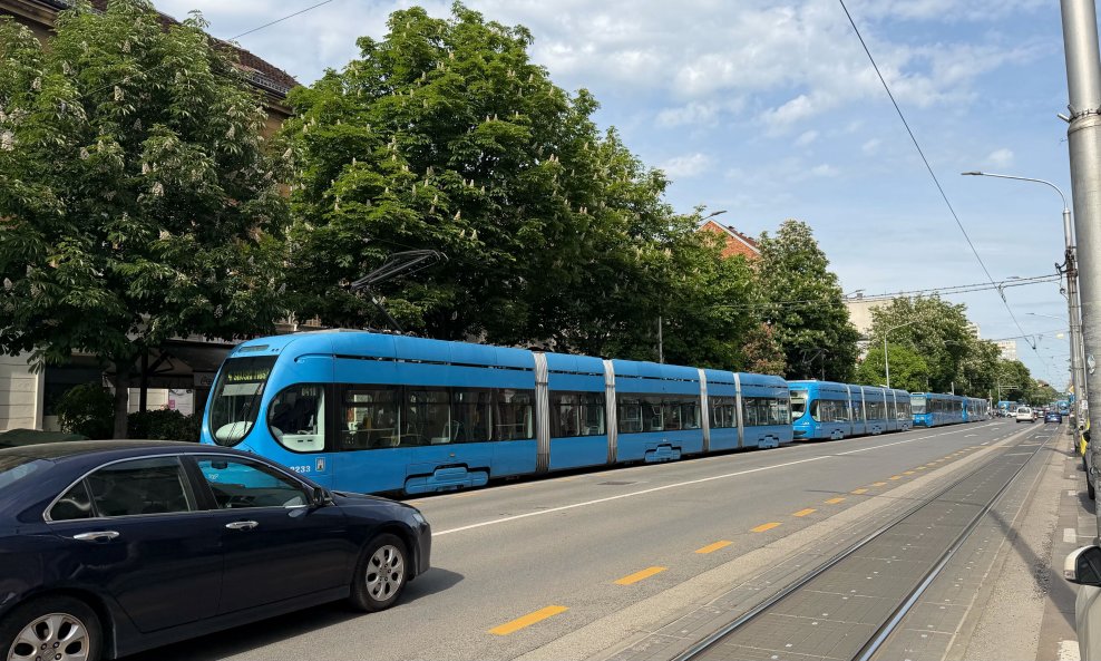 Zastoj tramvaja u Zagrebu