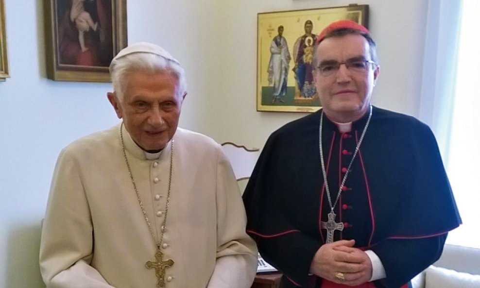 Karidinal Josip Bozanić i Papa u miru Benedikt XVI.