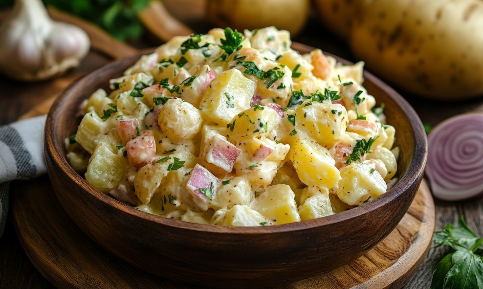 Kad stignu topliji dani, salate od krumpira postaju jedan od omiljenih izbora za lagani ručak ili prilog uz roštilj.