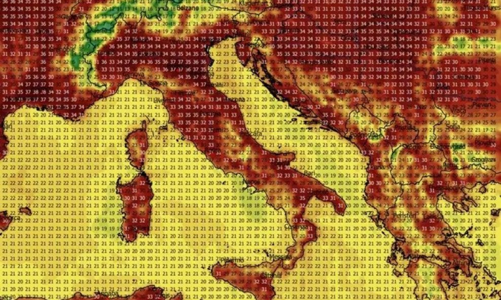 Toplinska kupola nad Europom: Italija i Balkan