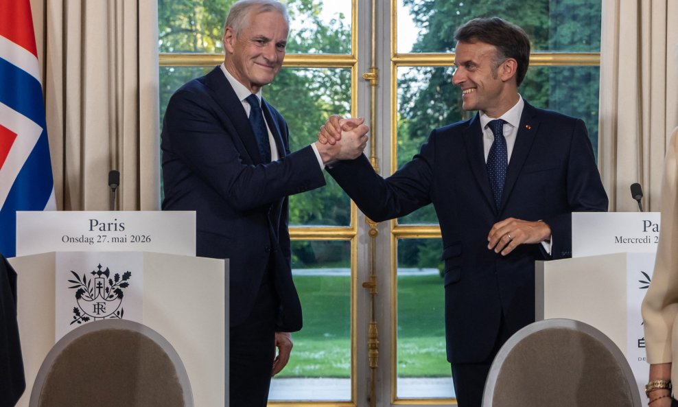 Emmanuel Macron i Jonas Gahr Store