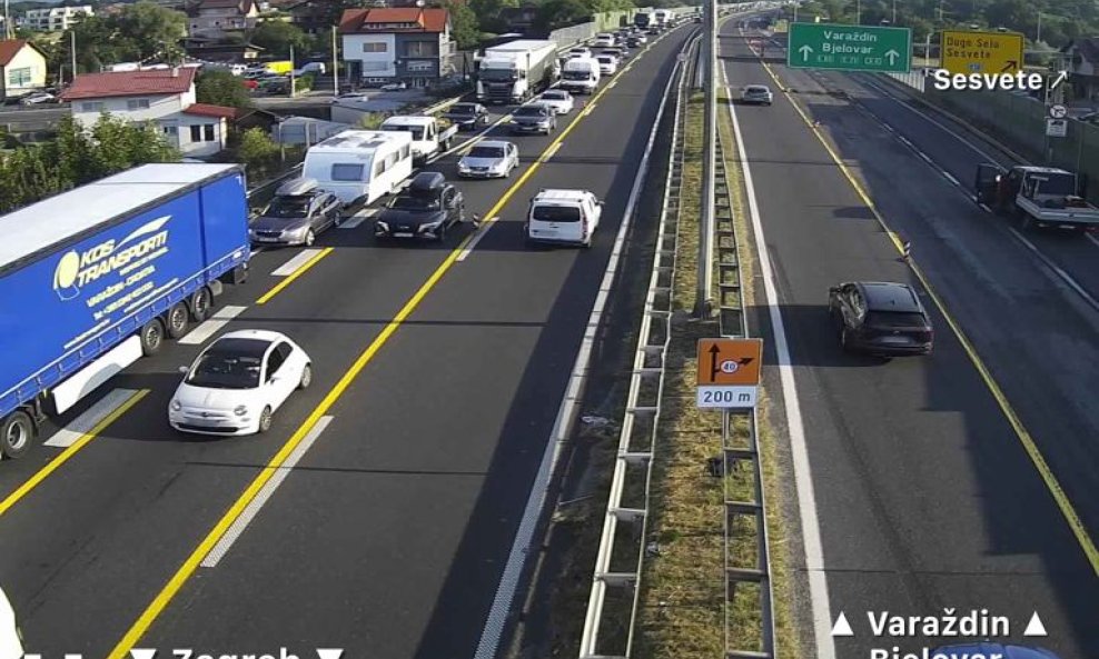 Gužva na A4 kod Sesveta