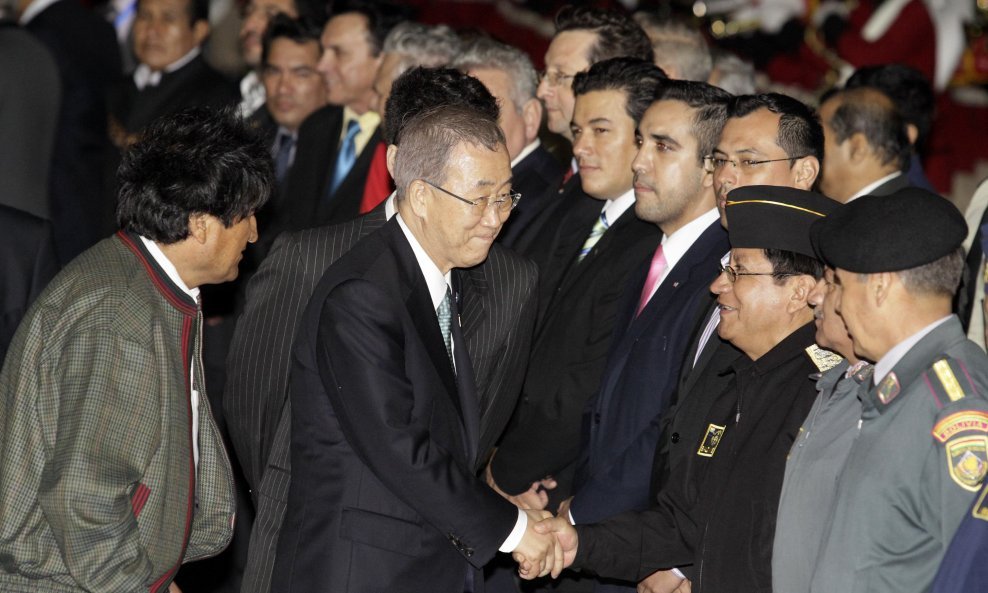 Ban ki Moon Evo Morales