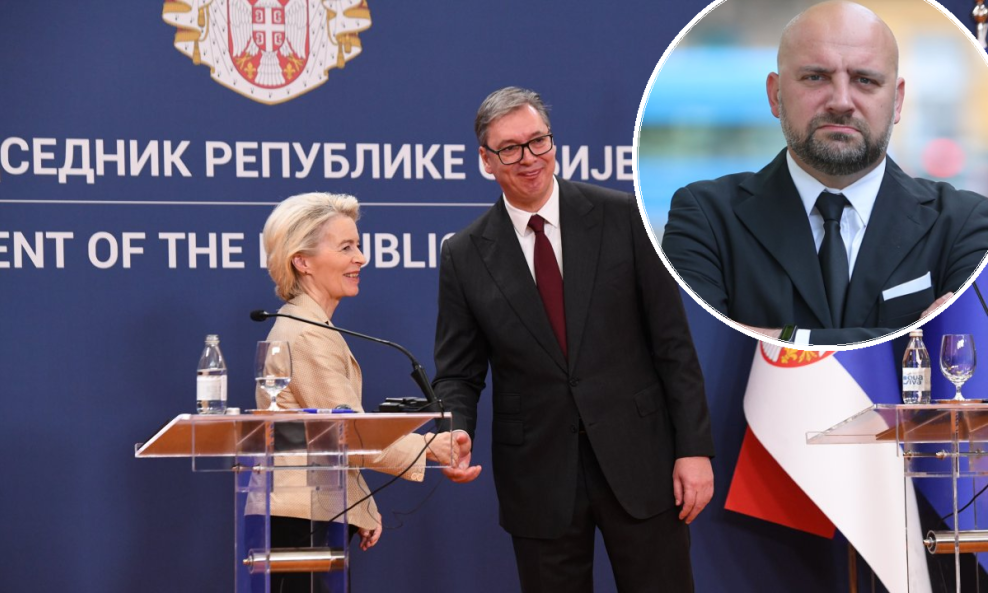 Ursula von der Leyen i Aleksandar Vučić, Denis Avdagić (u krugu)