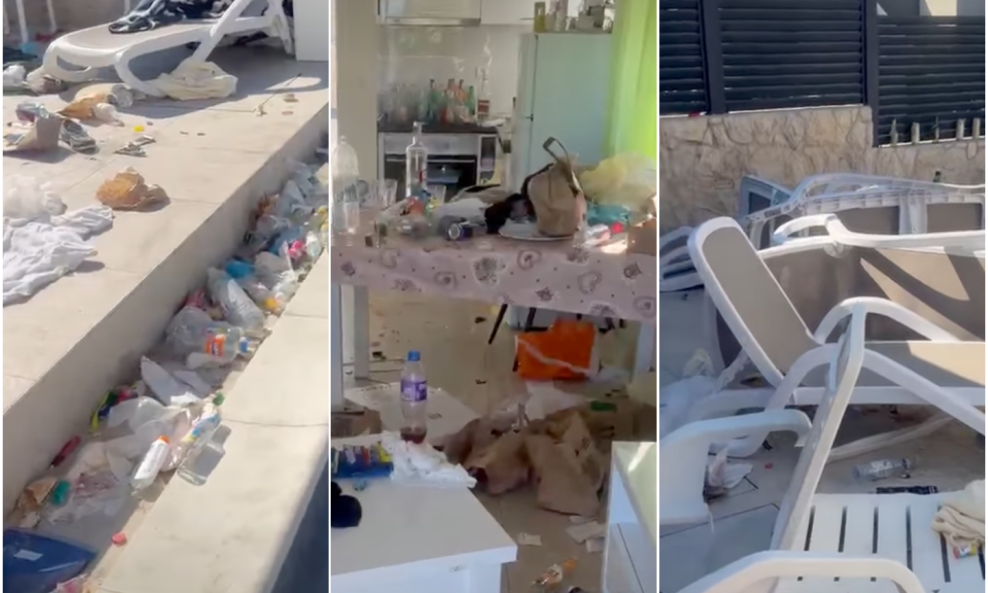 Nered koji su ostavili Britanci u apartmanu u Novalji