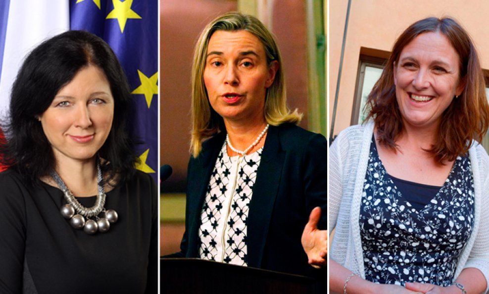 Vera Jourova, Federica Mogherini i Cecilia Malmstroem