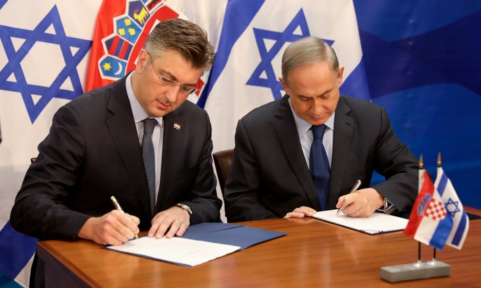 Hrvatski premijer Andrej Plenkovic i njegov izarelski kolega Benjamin Netanyahu.