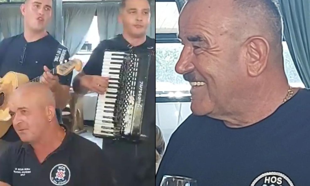 Skejo i HOS-ovci u dobrom raspoloženju uz ustaške napjeve