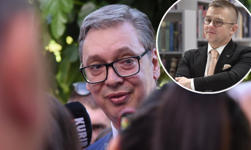Aleksandar Vučić, Tvrtko Jakovina (u krugu)